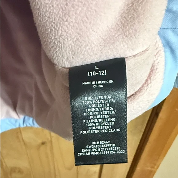 Swiss Tech Hooded Colorblock Puffer Coat in Dusky Pink & Light Blue - Picture 4 of 6